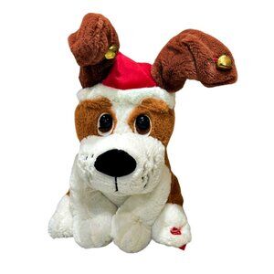 Goffa Intl Animated Plush Christmas Dog in Reindeer Hat Sings Dances SEE VIDEO